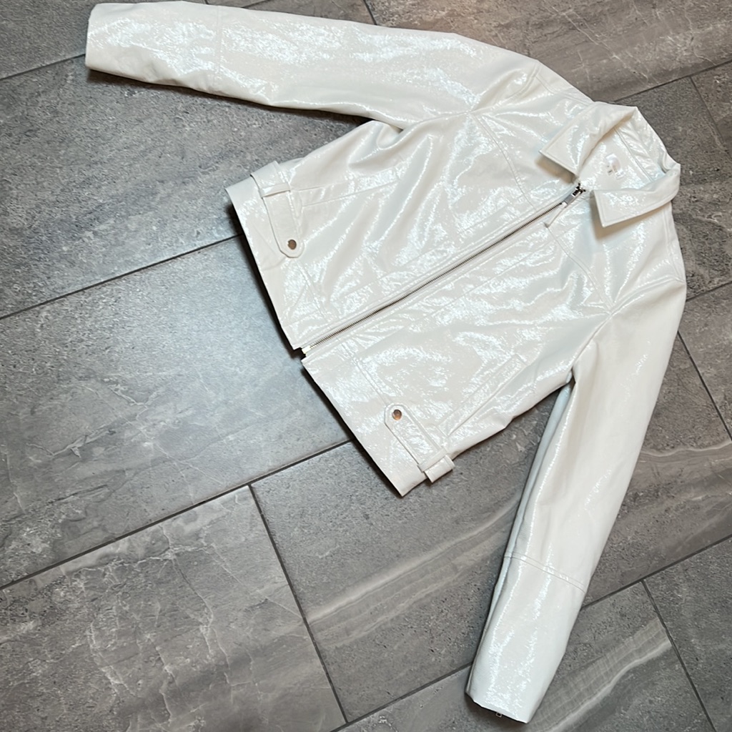 Ecru White Zip Jacket Nwt